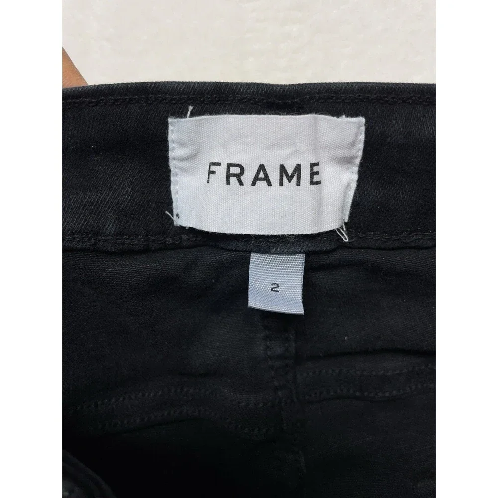 Frame Le One Flare Women's High-Rise Stretch Black Jeans Size 2
